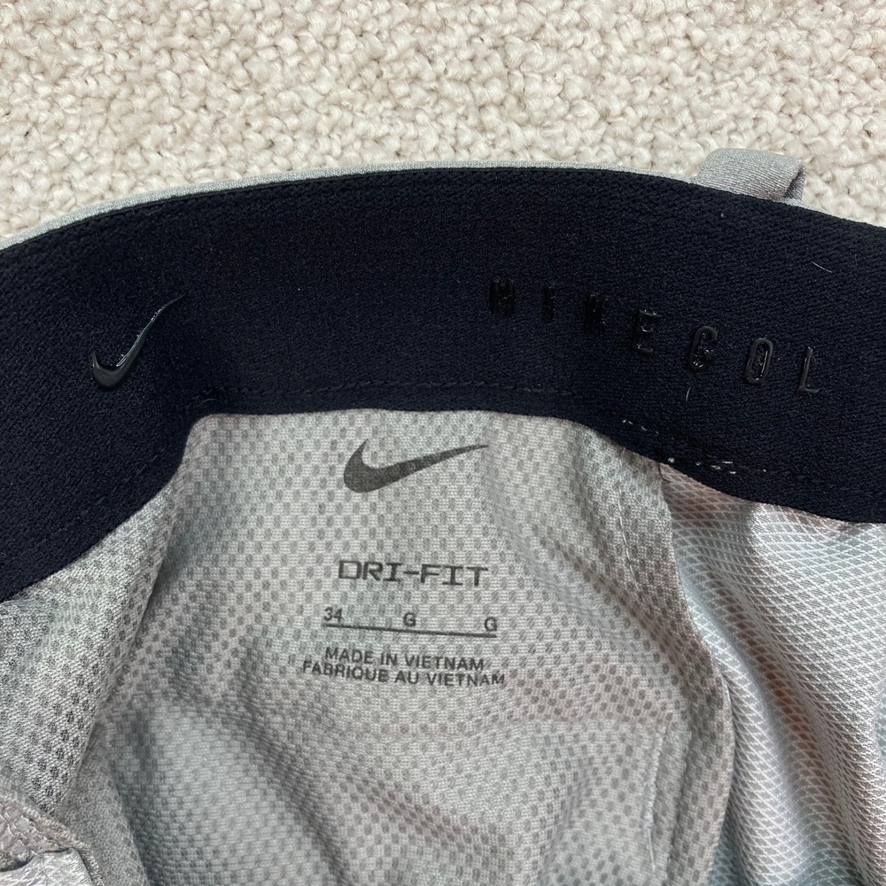 Nike Mens 34 Golf Shorts Gray Dri-Fit Flat Front Performance CU9740 - Picture 4 of 9